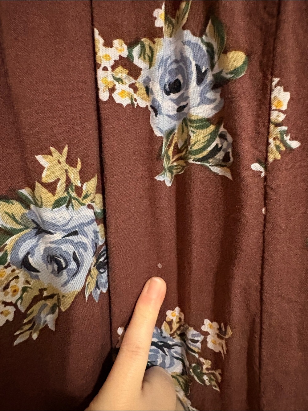 Vintage 90s Center Aisle Brown Floral & Denim Tank Midi Dress Plus Size 40/20W - Picture 3 of 7